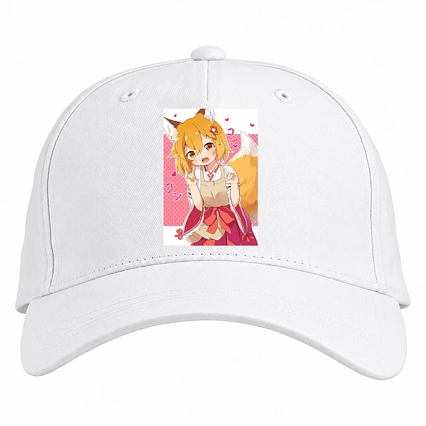 Baseball cap with Print Sewayaki Kitsune No Senko-San Neko Girl - white