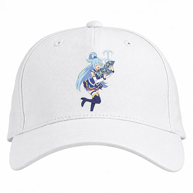 Baseball cap with Print Konosuba Gods Blessing On This Wonderful World Aqua - white