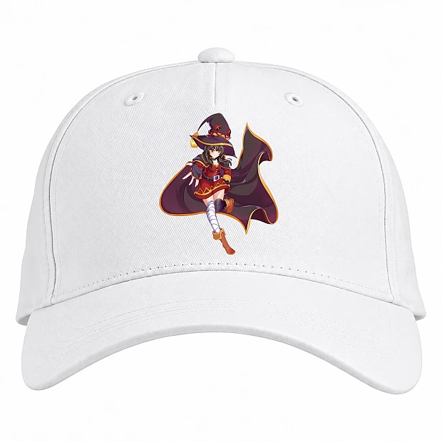 Baseball cap with Print Konosuba Gods Blessing On This Wonderful World Megumin - white