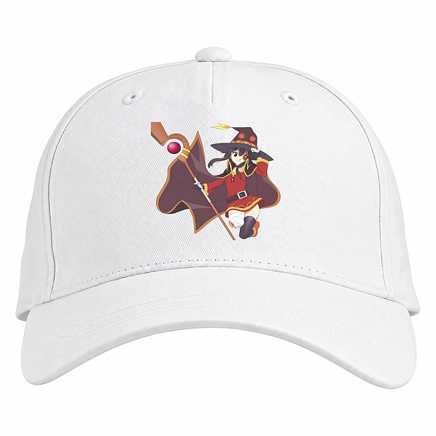 Baseball cap with Print Konosuba Gods Blessing On This Wonderful World Megumin Girl - white