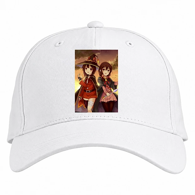 Baseball cap with Print Konosuba Gods Blessing On This Wonderful World Heroes Girls - white