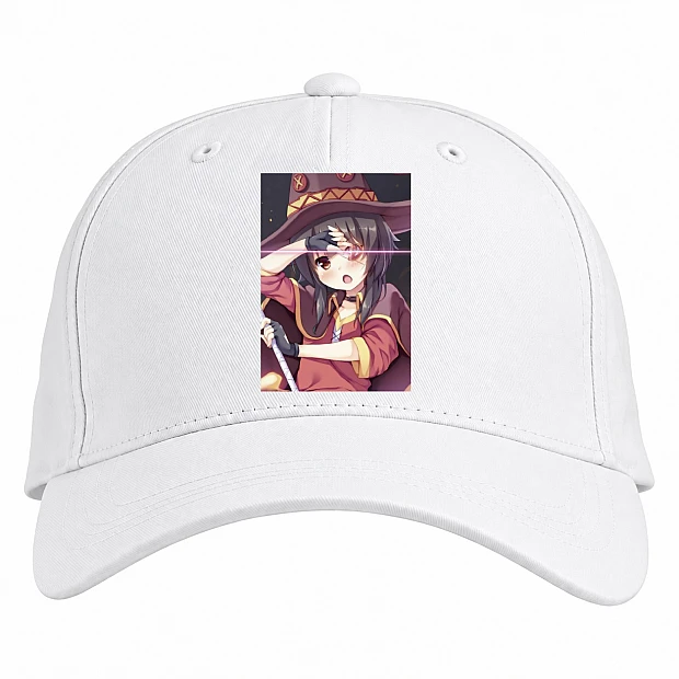 Baseball cap with Print Konosuba Gods Blessing On This Wonderful World Girl Megumin Hero - white