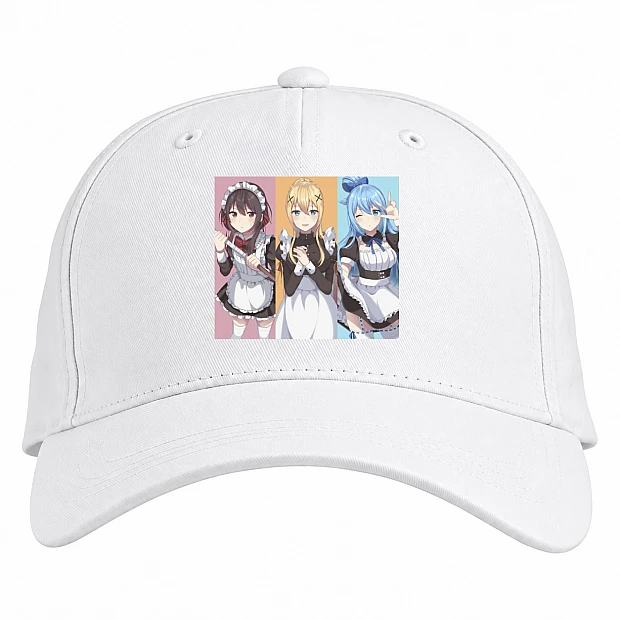 Baseball cap with Print Konosuba Gods Blessing On This Wonderful World Girls - white