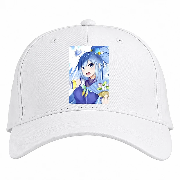 Baseball cap with Print Konosuba Gods Blessing On This Wonderful World Cute Aqua - white