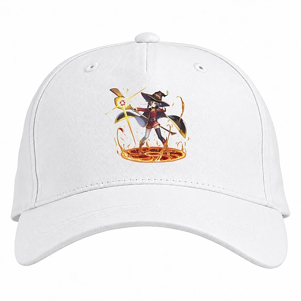 Baseball cap with Print Konosuba Gods Blessing On This Wonderful World Cute Megumin - white