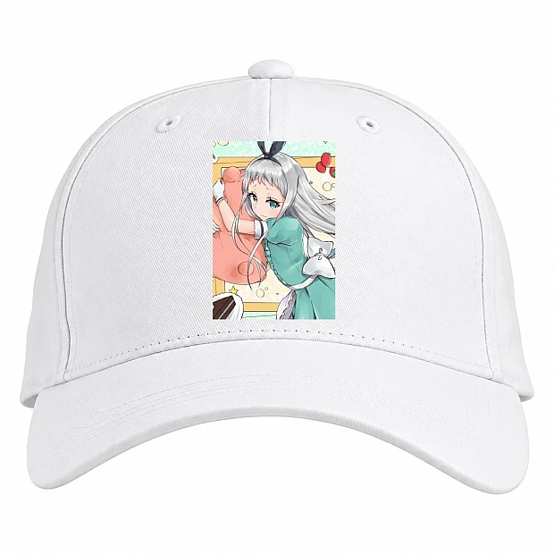 Бейсболка с принтом Садистская Смесь Хидери Канзаки - белая