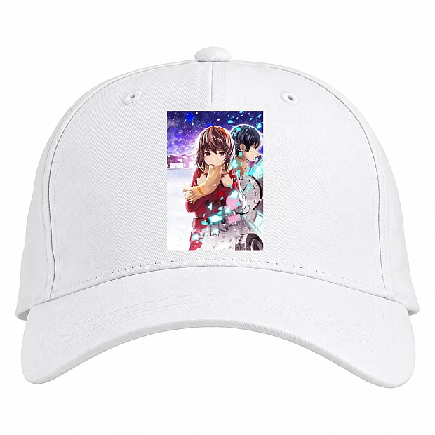 Baseball cap with Print Erased Boku Dake Ga Inai Machi Print - white
