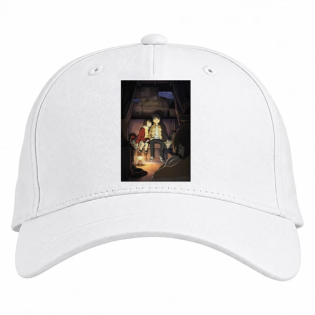 Baseball cap with Print Erased Boku Dake Ga Inai Machi Main Theme - white