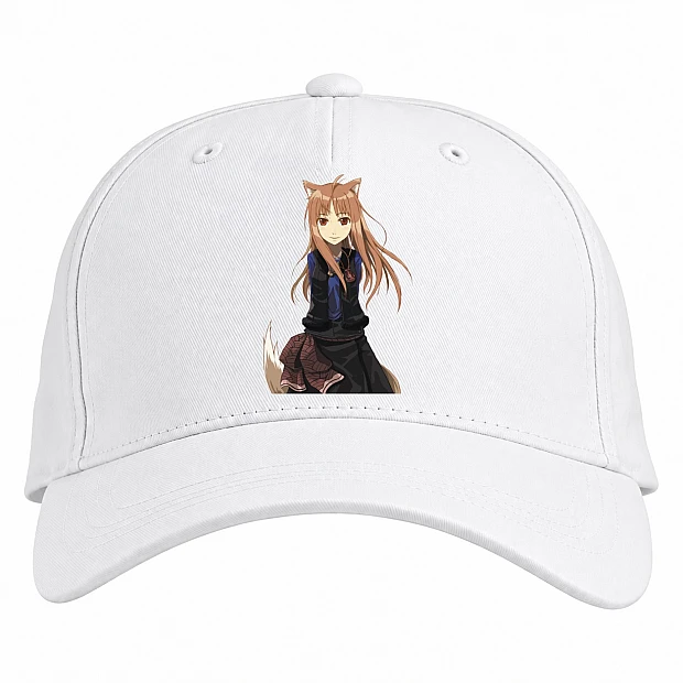 Baseball cap with Print Spice And Wolf Holo Girl - white