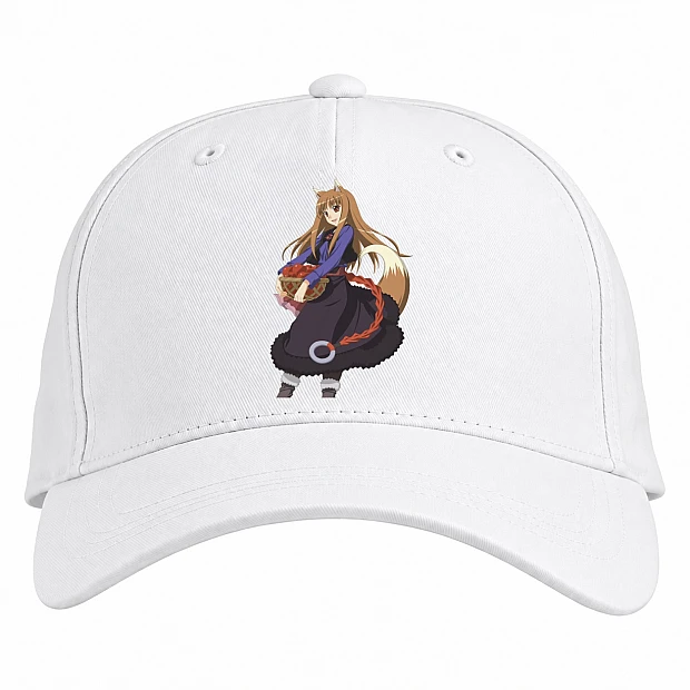 Baseball cap with Print Spice And Wolf Holo Present - white
