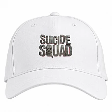 Baseball cap with Print Suicide Squad Grey Logo - white