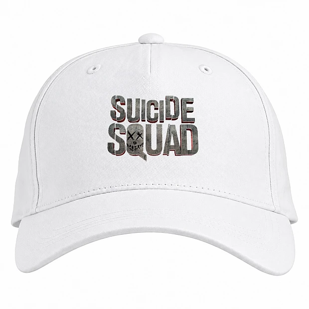 Baseball cap with Print Suicide Squad Grey Logo - white