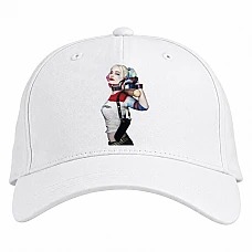 Baseball cap with Print Suicide Squad Harley Quinn - white