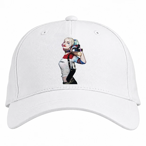 Baseball cap with Print Suicide Squad Harley Quinn - white