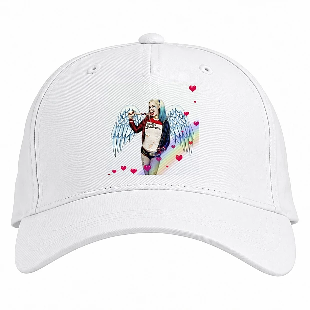 Baseball cap with Print Suicide Squad Harley Quinn Angel - white