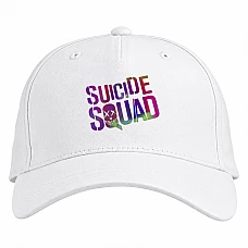 Baseball cap with Print Suicide Squad Bright Logo - white