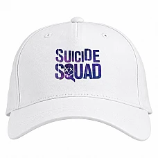 Baseball cap with Print Suicide Squad Violet Logo - white