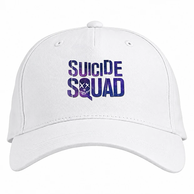 Baseball cap with Print Suicide Squad Violet Logo - white