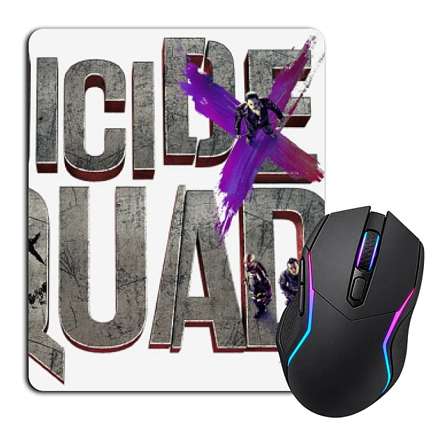 Mouse pad with print Suicide Squad Logo With Heroes