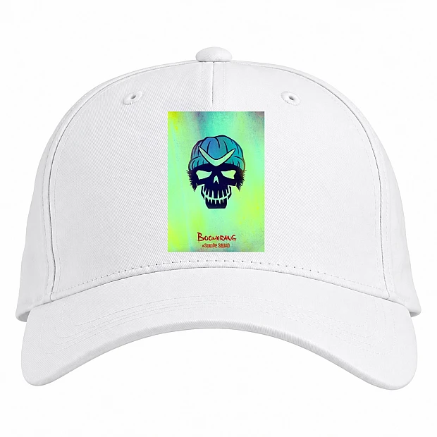 Baseball cap with Print Suicide Squad Boomerang Art - white