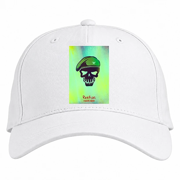 Baseball cap with Print Suicide Squad Rick Flag Art - white