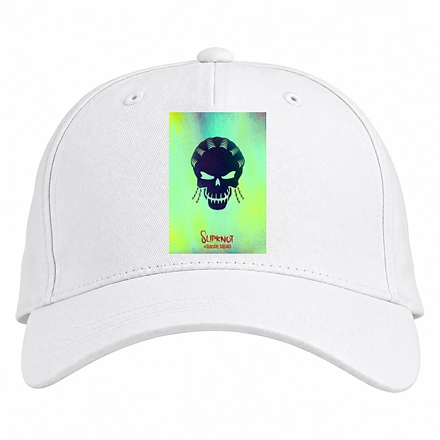 Baseball cap with Print Suicide Squad Slipknot Art - white