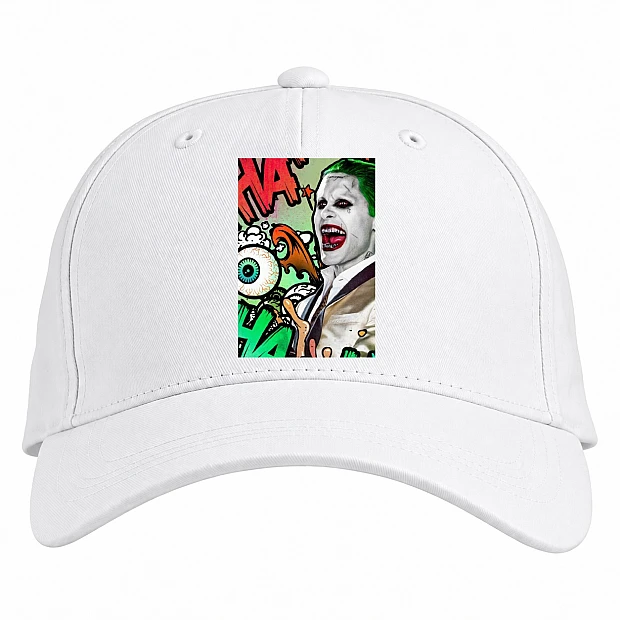 Baseball cap with Print Suicide Squad Ha Joker - white