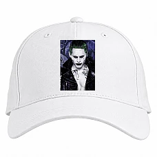 Baseball cap with Print Suicide Squad Joker Face - white