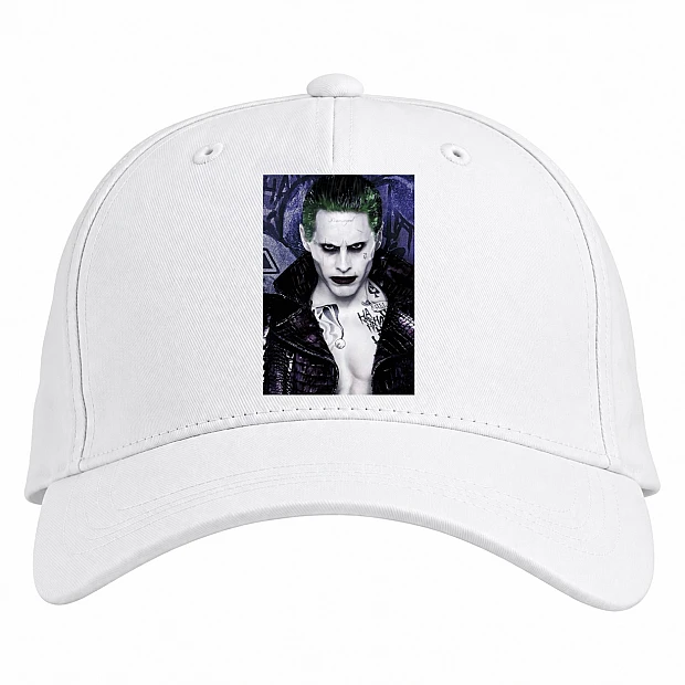 Baseball cap with Print Suicide Squad Joker Face - white