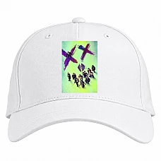Baseball cap with Print Suicide Squad Main Heroes - white
