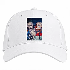 Baseball cap with Print Suicide Squad Harley Quinn With Joker - white