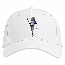 Baseball cap with Print Suicide Squad Harley Quinn Smiling - white