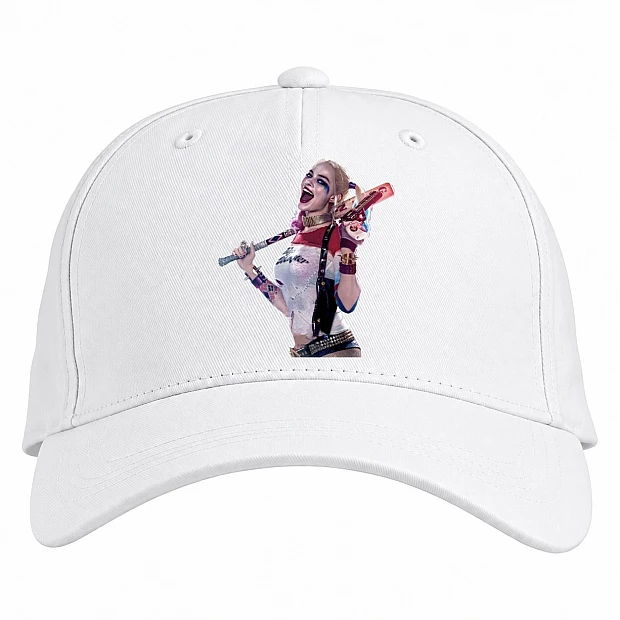 Baseball cap with Print Suicide Squad Harley Quinn Print - white