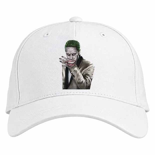 Baseball cap with Print Suicide Squad Joker Smile - white