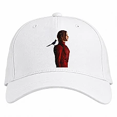 Baseball cap with Print The Hunger Games Katniss Everdeen In Red - white