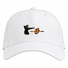 Baseball cap with Print The Hunger Games Katniss Everdeen Logo - white