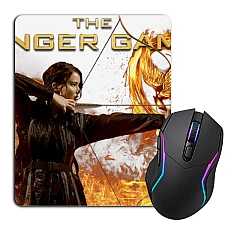 Mouse pad with print The Hunger Games Katniss Everdeen Fire Logo
