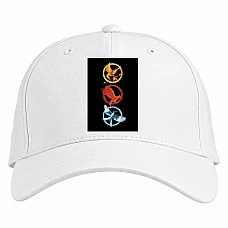 Baseball cap with Print The Hunger Games Signs - white