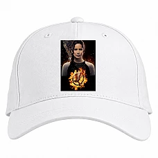 Baseball cap with Print The Hunger Games Katniss Everdeen Fire Logo Print - white