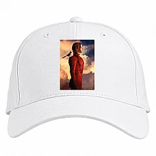 Baseball cap with Print The Hunger Games Katniss Everdeen Hero In Red - white