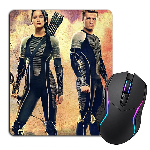 Mouse pad with print The Hunger Games Katniss Everdeen And Peeta Mellark