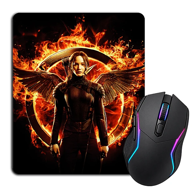 Mouse pad with print The Hunger Games Katniss Everdeen Fire