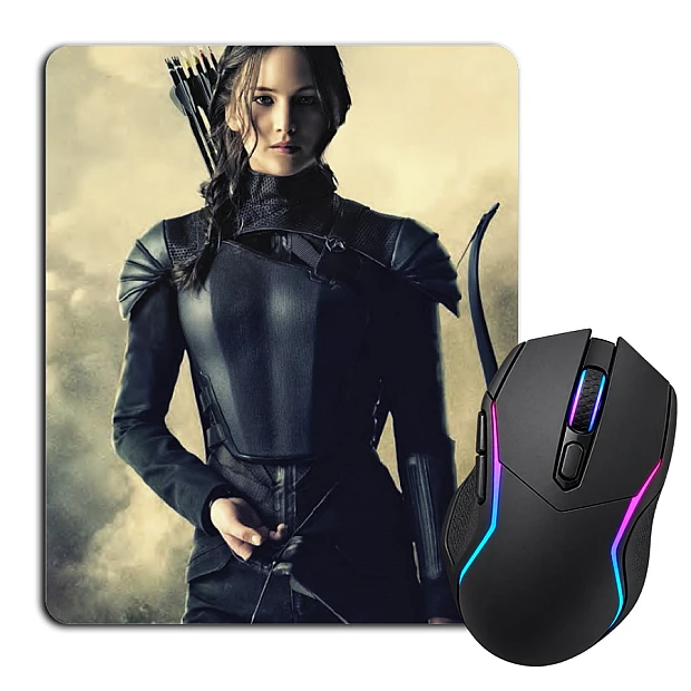 Mouse pad with print The Hunger Games Katniss Everdeen In Black