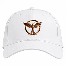 Baseball cap with Print The Hunger Games Gold Bird Sign - white