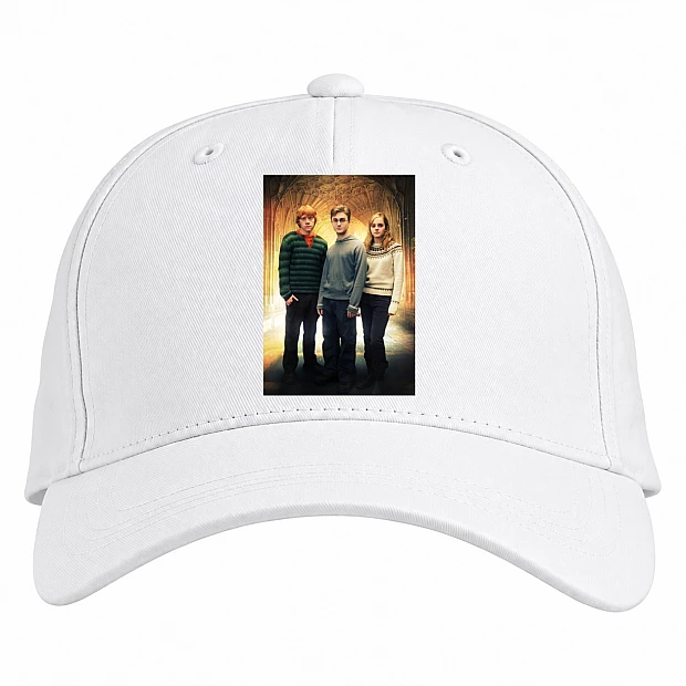 Baseball cap with Print Harry Potter Main Heroes - white