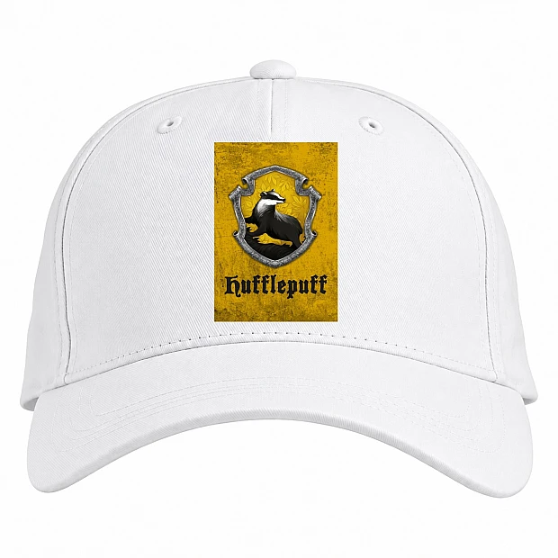 Baseball cap with Print Harry Potter Hufflepuff - white