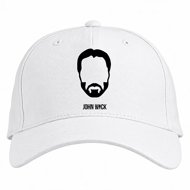 Baseball cap with Print John Wick Minimalistic Print - white