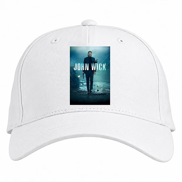 Baseball cap with Print John Wick Main Theme - white