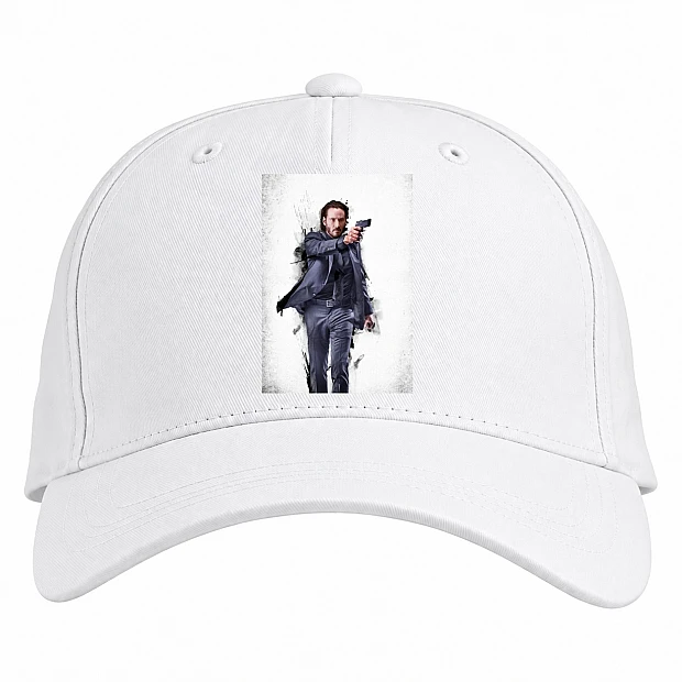 Baseball cap with Print John Wick Main Hero - white