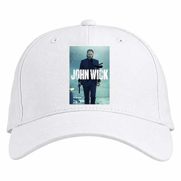 Baseball cap with Print John Wick Hero Print - white